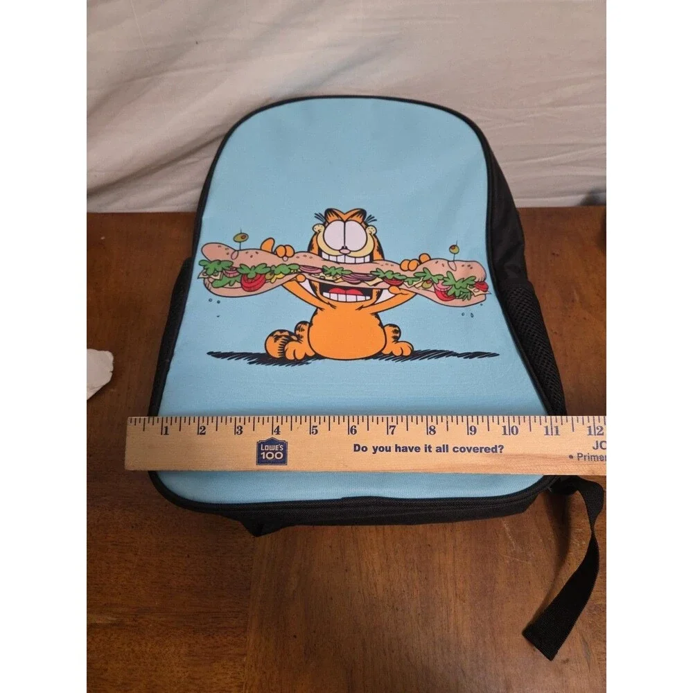 Garfield Backpack Laptop Bag Fruugo Eating Sandwich Pockets